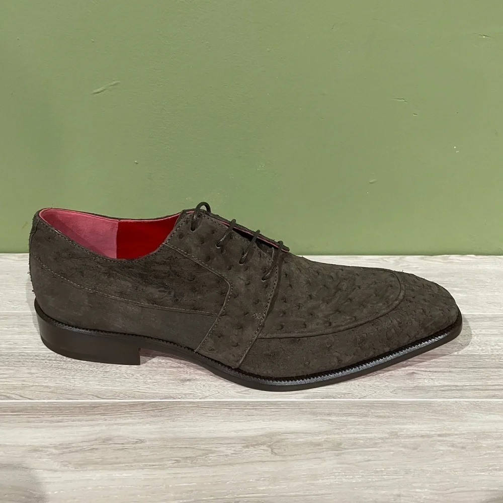 Finnex Italy dress shoes genuine ostrich brown Oxford